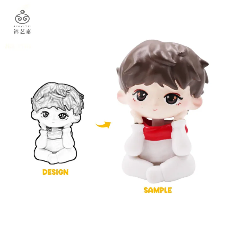 JYT 009 Custom Small Cute Cartoon Girl Figurine Exquisite Resin Crafts Ornaments With Anime & Frozen Themed Animals for Boys