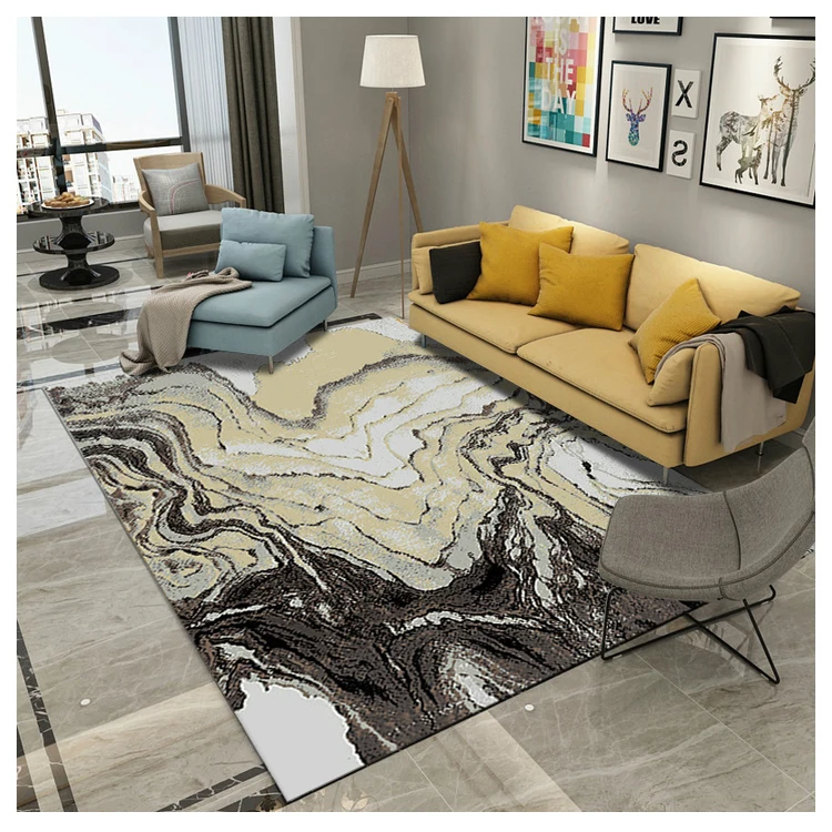 
European styles polyester cut pile non slip living room custom print area rug 
