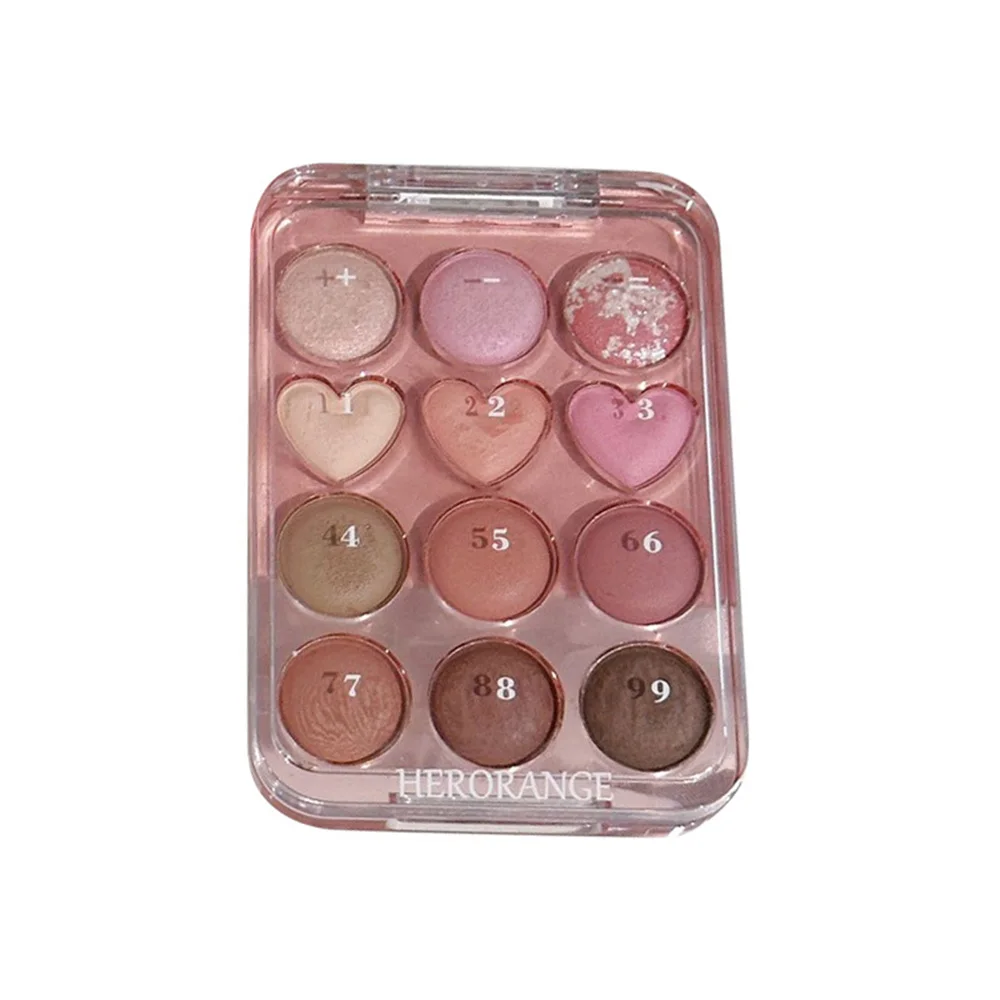 HERORANGE 12 colors Pink+Mauve Eyeshadow Palette for Daily makeup Shimmer Pearl Ultra-Blendable Matte Glitter Shimmer Shades