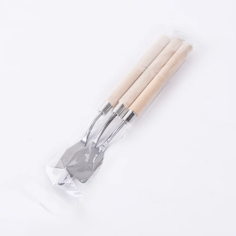 Gouache paint oil painting scraper set wood stainless steel flat head pointed paint scraper art scraper manufacturer