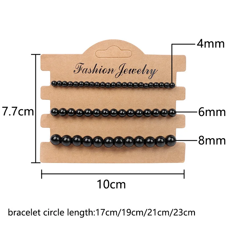 Bracelet natural stone beads ladies bracelet black agate stone elastic bracelet foreign trade jewelry hot sale4mm6mm8mm