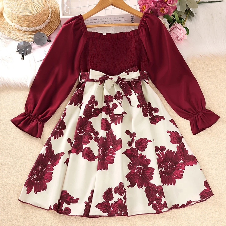 Girl Clothes Kids Clothing Wholesale Big Girls Full Sleeves Kids Toddler Little  Child Babies Winter Girls Dresses