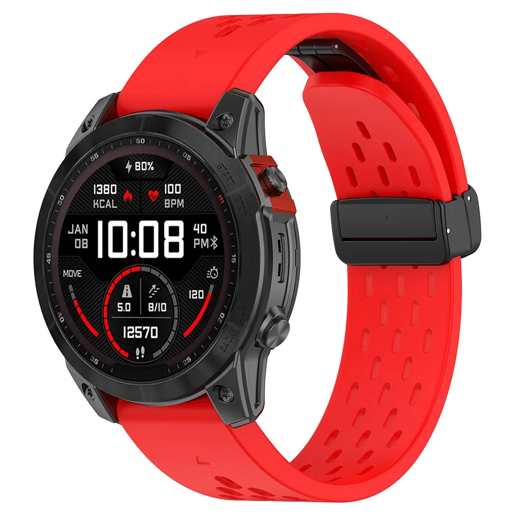 Быстросъемный браслет для Garmin fenix7X pro 20/22/26 мм силиконовый fenix7 дышащий ремешок с отверстиями