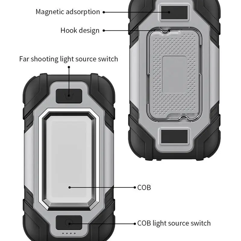 Outdoor Camping Travel LED Lamp Light with Power Bank Function White or Black Body ROHS & IP65 Certified Cold White Emission