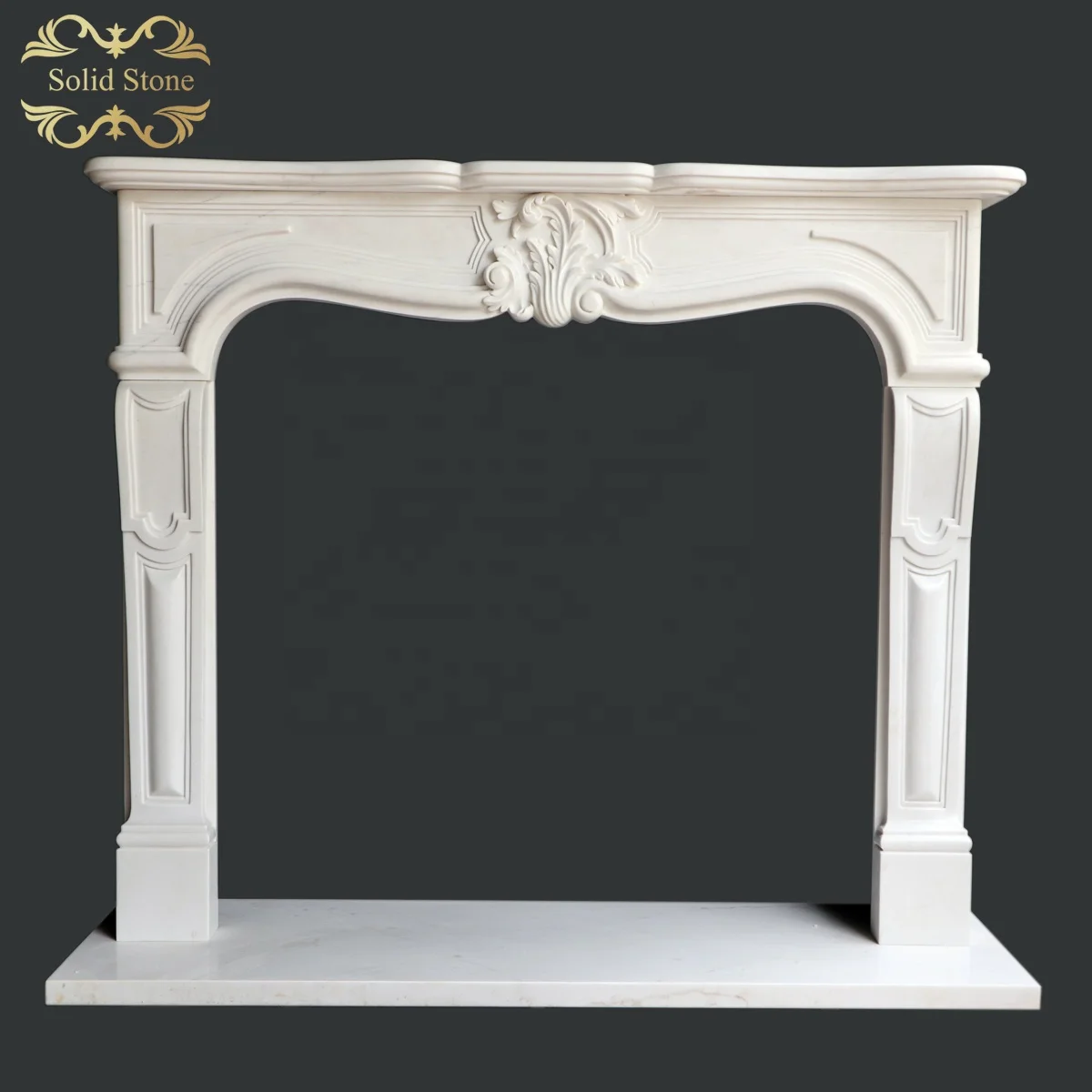 New Customization Unique design Hand carved exquisite super white marble freestanding fireplace