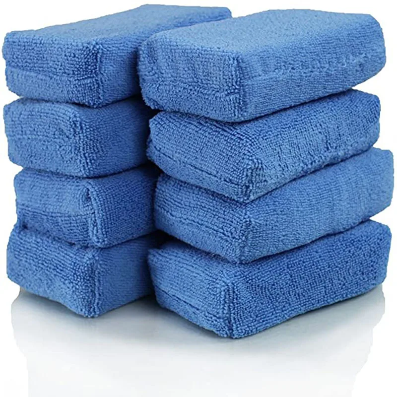 esponja microfiber car cleaning polish wax sponge pad
