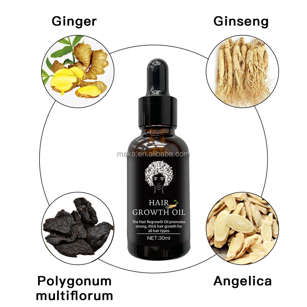 Ready to Ship 100%  Natural Ingredients Hair Growth Oil For All Hair Types Ginger Oil