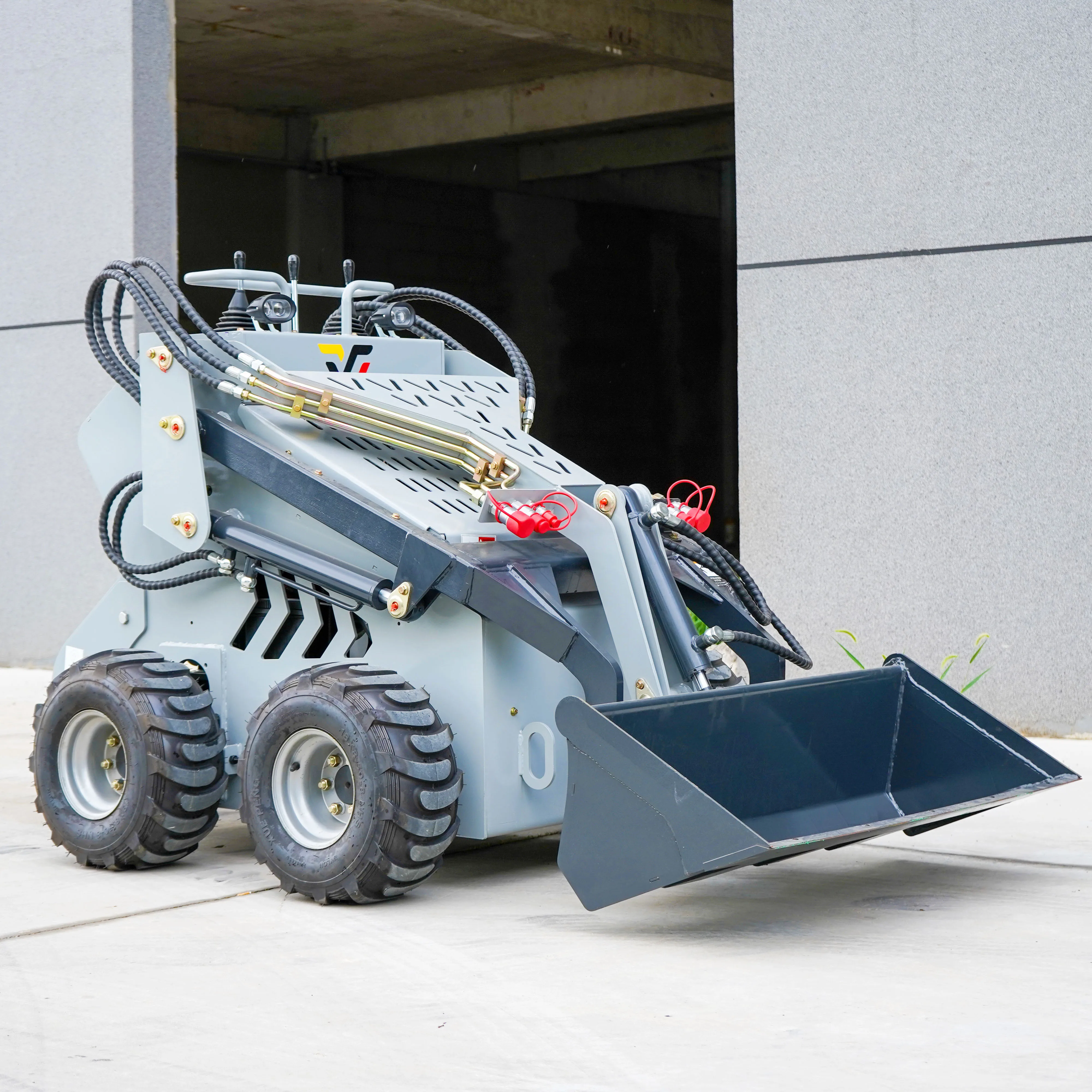 Skid Steer Loader With Auger Drill Forks Attachment Wheel Backhoe Mini for Digger