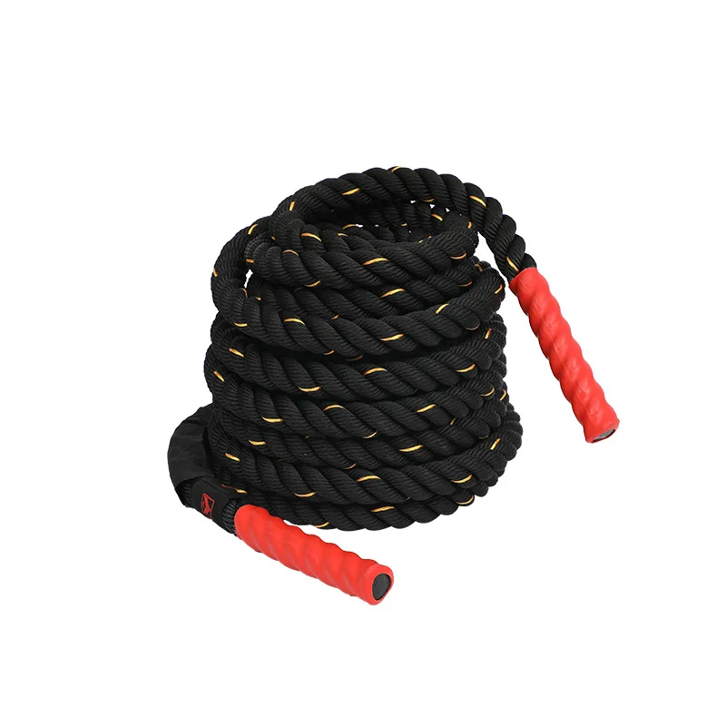 Physical Training Battle Ropes Bodybuilding  38mm or 50mm Big Black Gold 9Mm Battle Rope For Commercial