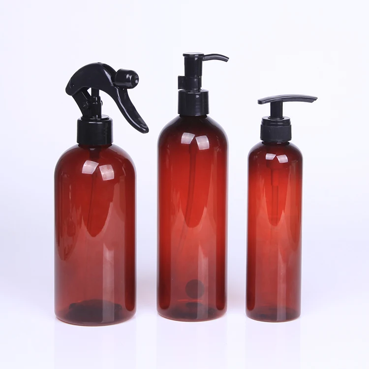 
200ml 500ml Wine Red Color Shampoo Lotion Used Cosmetic Bottle Plastic 
