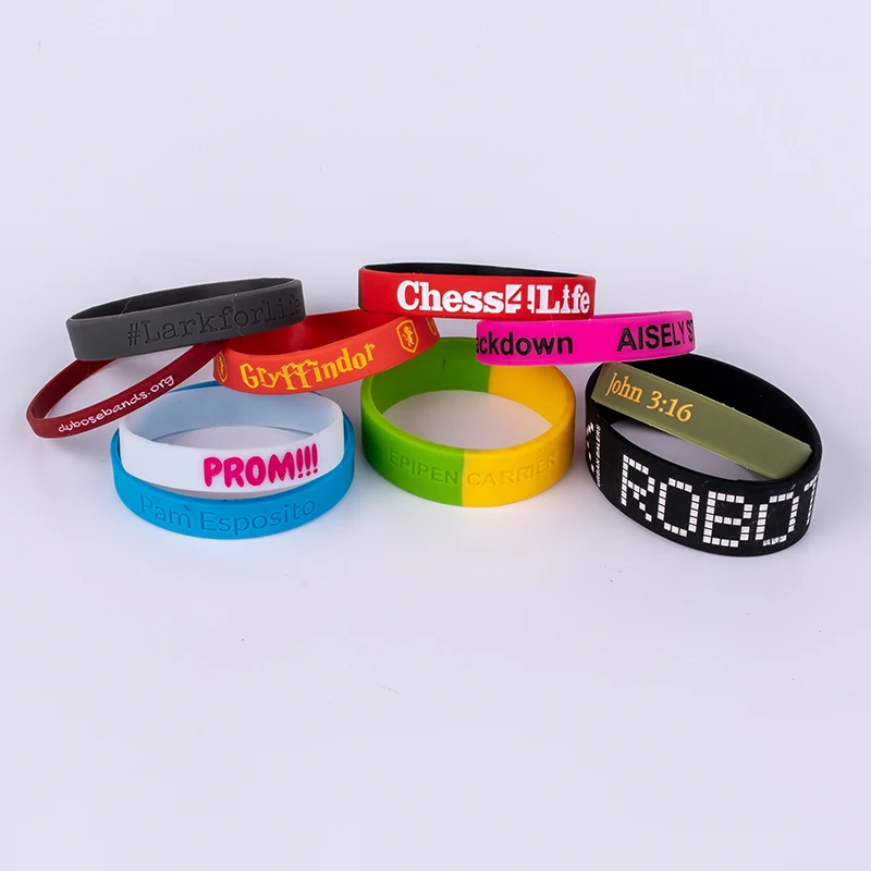 Hot Selling Eco-friendly No Minimum Cheap Custom Logo Silicone Bracelet Wristband As Advertising Gifts