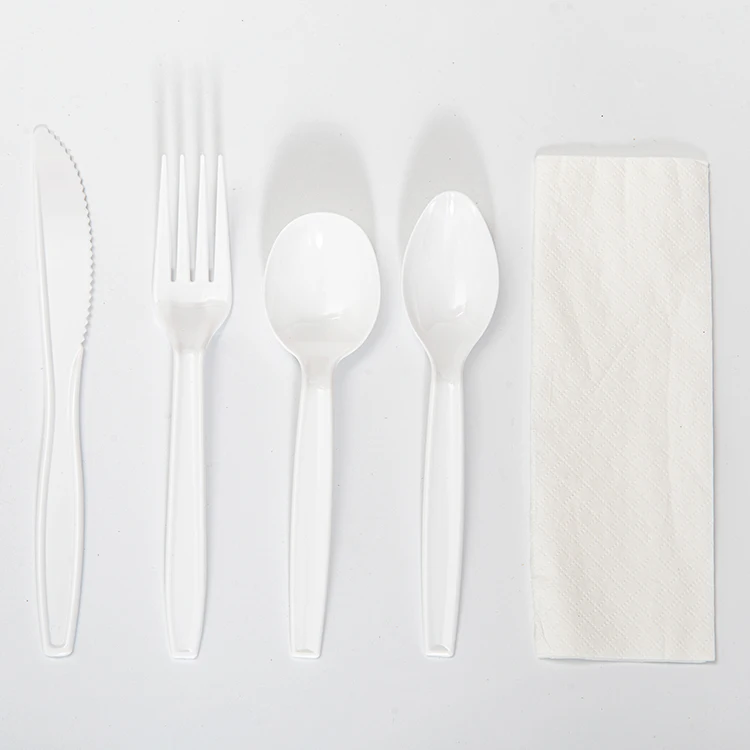 Airline Disposable White Plastic Spoon Fork Knife
