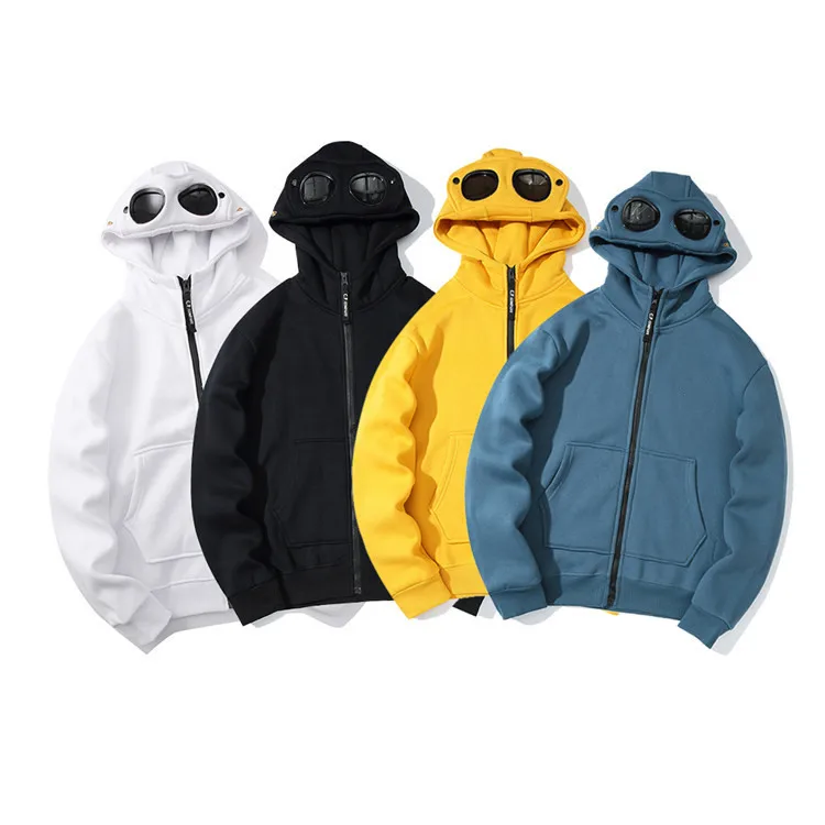 CP Glasses Hooded Jacket Men Women Cotton Sunscreen Long Sleeve Hooded Jacket