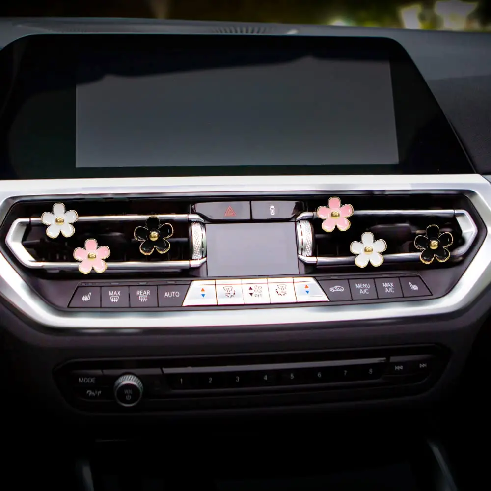 Daisy Car Decoration Flower Air Vent Clip Outlet Clip Car Air Freshener Clip Interior Accessories for Girls Women