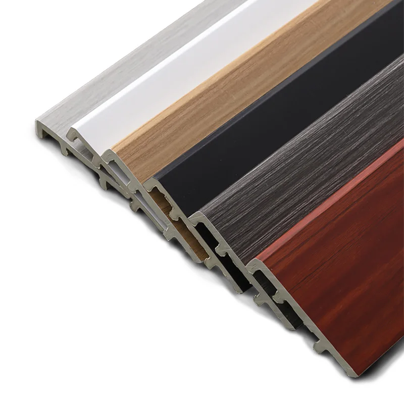 High-quality Eco-friendly decorative Marbling and wood grain moulding profile PVC wall panel accessories skirting border line