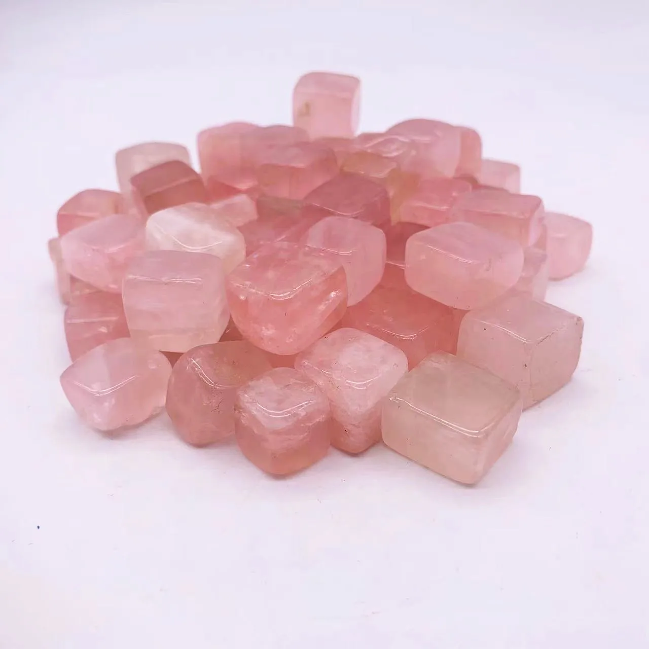 Wholesale Natural Healing Crystals Reiki Chakras Square Rose Quartz Crystal Cubes For Feng shui Decoration