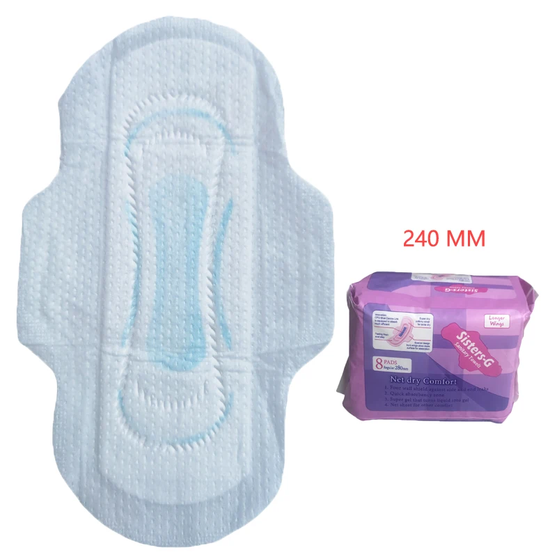 Day Use Ultra Thin Winged Sanitary Napkins  240mm Cotton Sanitary Towels Disposable Hygiene Products