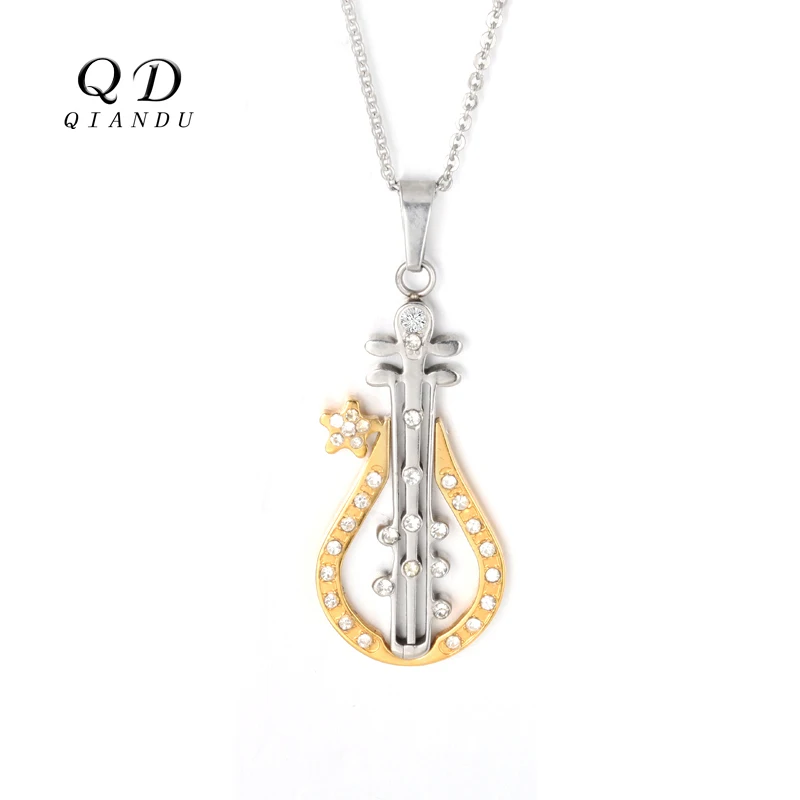 Zhongxing New Design Gift Violin Instrument Necklace Pendant Necklace Wholesale