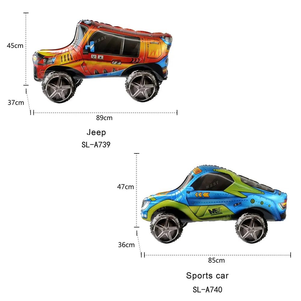 New Design Boy Gifts Inflatable Toys Party Decor globos Decoration parties Jeep Sports Car Shaped 3D Mylar Foil Balloons