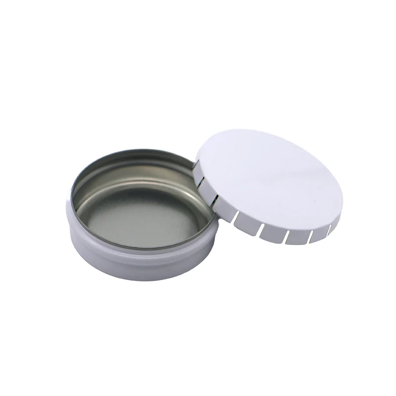 Factory Wholesale Black Silver Round Mint Cosmetic Containers Solid Perfume Lip Balm Click Clack Tin Box Aluminum box
