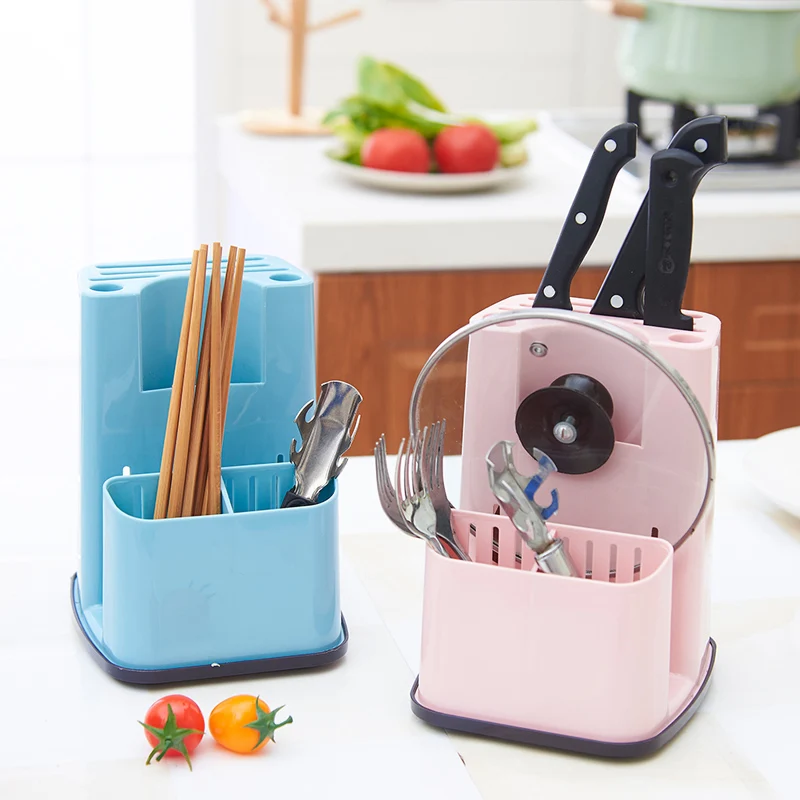 
Kitchen Accessories Multipurpose Plastic Flatware Fork Fpoon Knife Storage Rack 