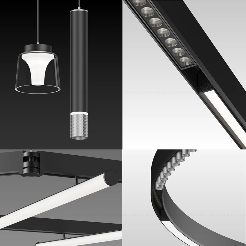 OEM Magnetic Track Rail Light 48V Spot Security Magnet Track Rail Grille Light Power Track System Magnetic Light LED