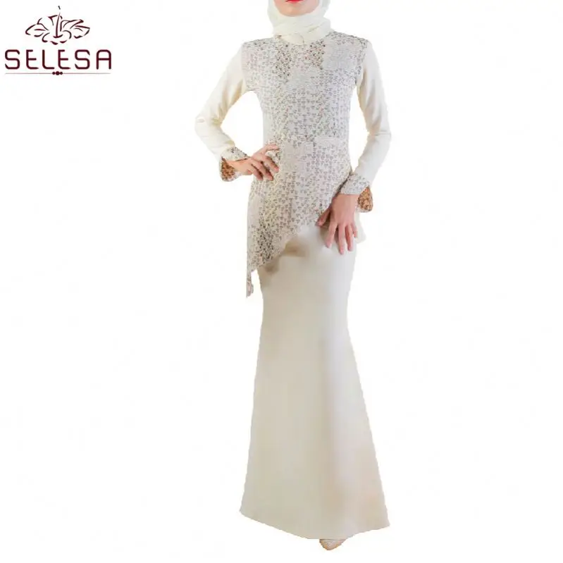 Hot Sell Loose Islamic Clothing Tunics Long Skirt Women Baju Kurung Muslim Dress