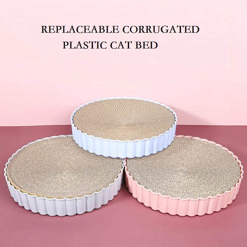Hot Sell Round Pet Scratch Corrugated Cardboard Wheel Shape Cat Scratch Board Cat Scratching Board