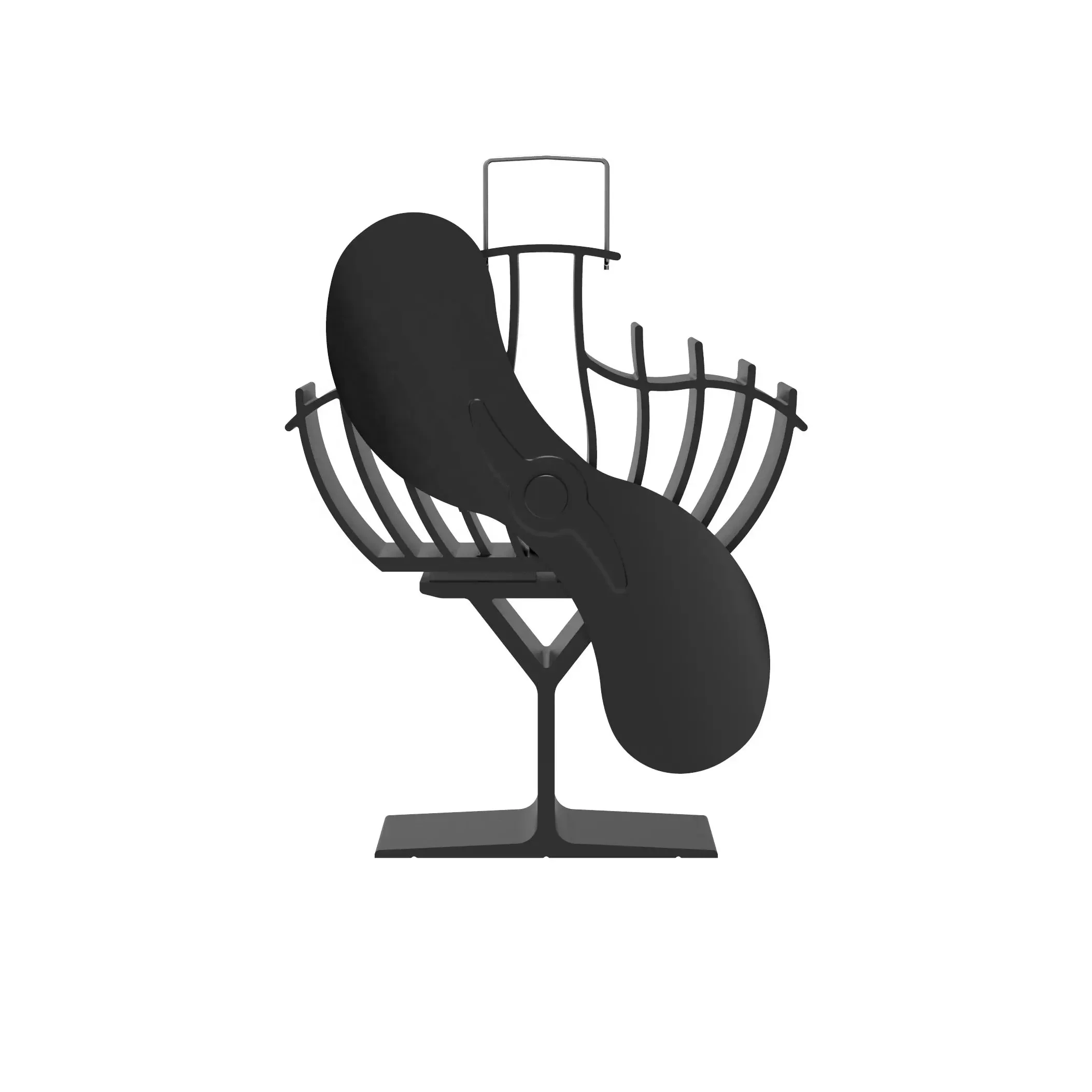 2 Blades Wood Log Burn Wood Burning Winter Stove Fan Eco Fan Large Airflow Self-Powered Silent Fireplace Fan