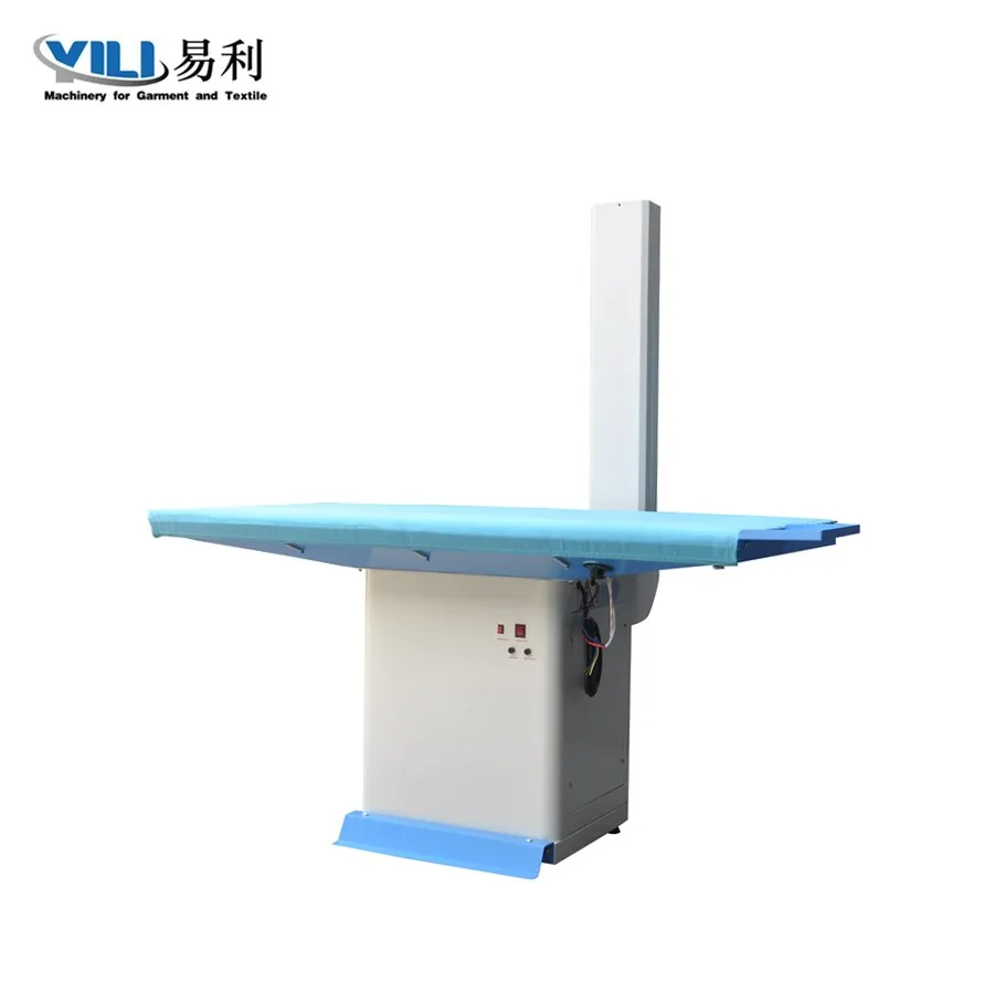 Industrial vacuum ironing table with swing arm