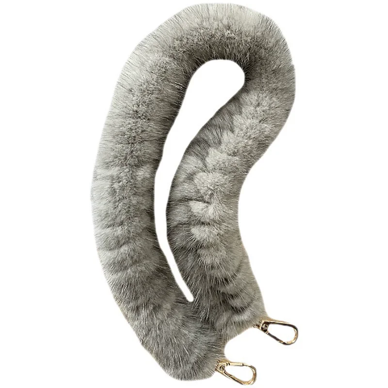 wholesale fix plush fur handle bag straps custom fuzzy mink fur bag tote