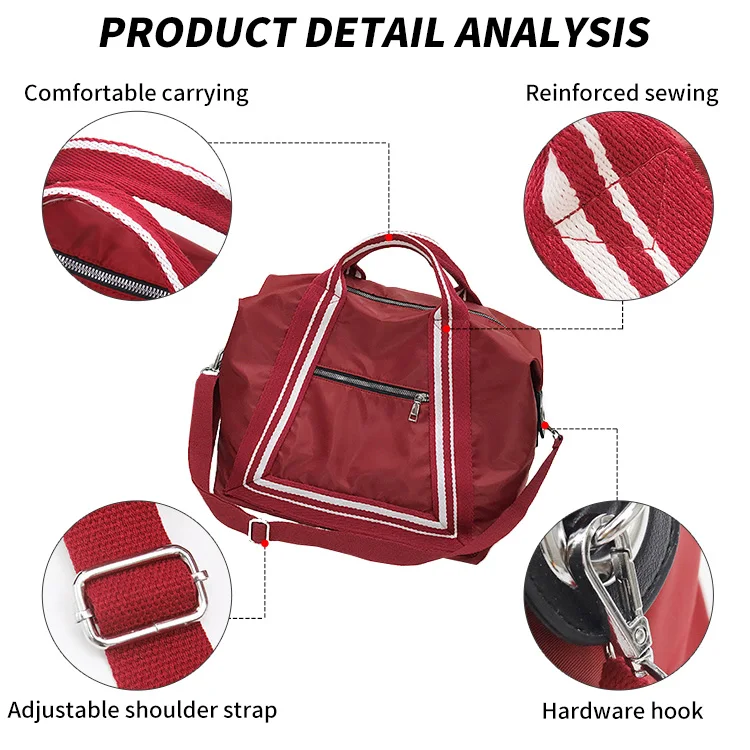 women weekender pink travel luggage bags organizer Waterproof Swimming Yoga  carry on sport gym duffle bag with wet pokecket