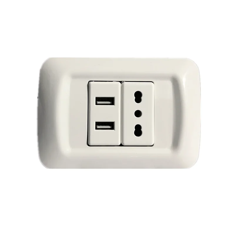 DepoGuye Gewiss USB plug Wall power outlet,   strip eu, Italy Israel  2.1A dual USB wall socket