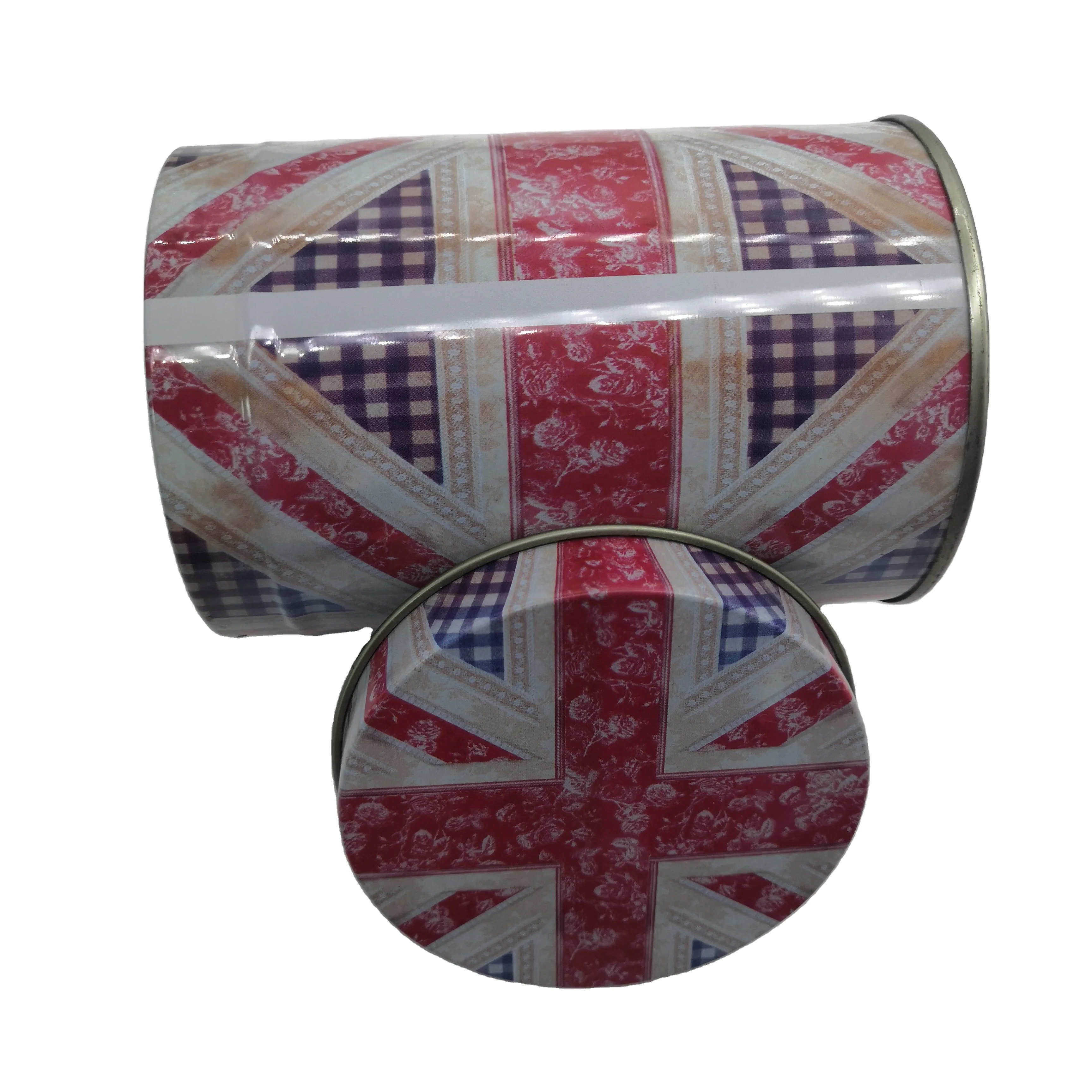 Empty Cookie Tin Box Packing Tin Round Tin Box Large Metal Gift Boxes