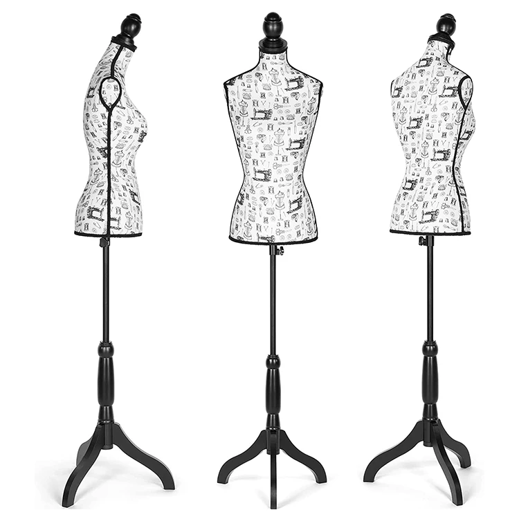 Professional manufacturer adjustable Female Mannequin Dress Form Torso Tripod Stand Display