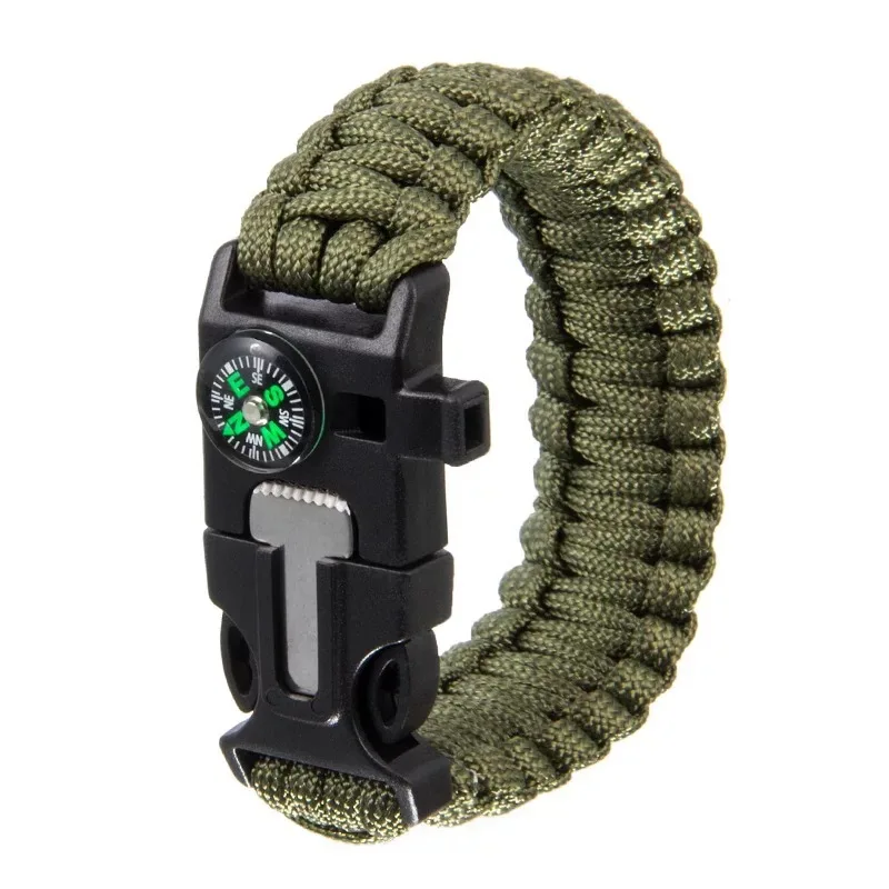 LXY-N418 Camping Knife Survival Bracelets With Digital Watch Flint Fire Starter Whistle Compass