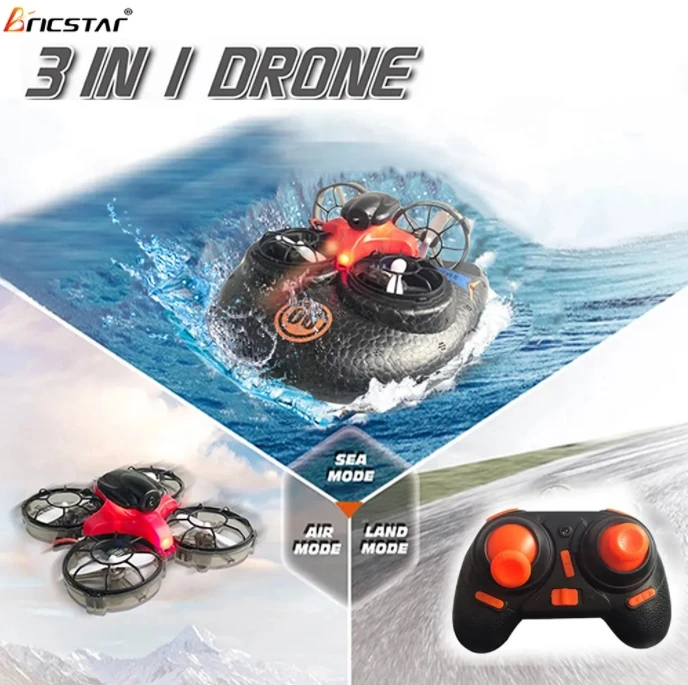 Bricstar 360 degree flip drone child toy 2.4g rc toy drones kids quadcopter drone Amphibious 3in1 UAV for kids