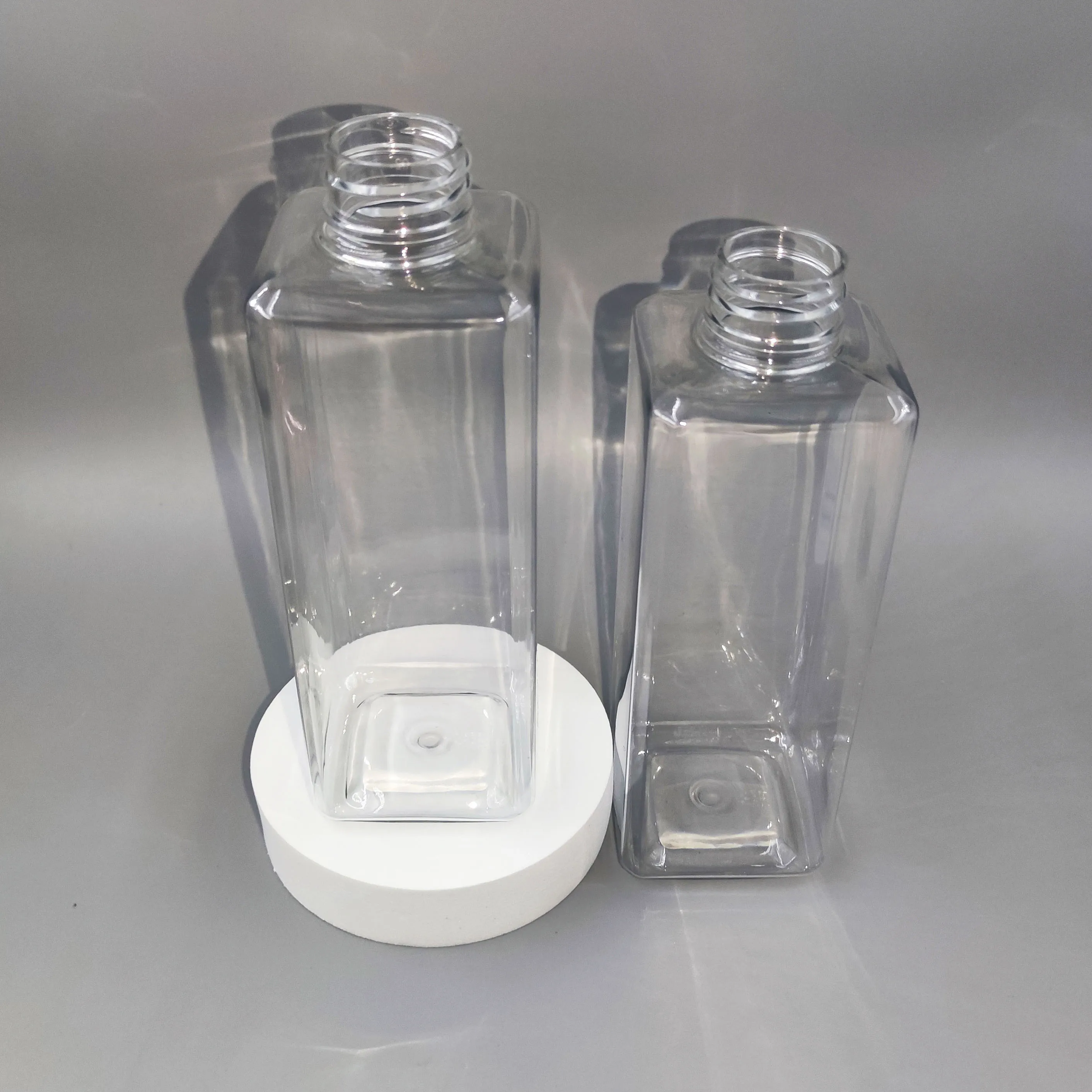 Empty custom color 500ml square transparent  body lotion liquid soap shampoo dispenser PET plastic bottles suppliers