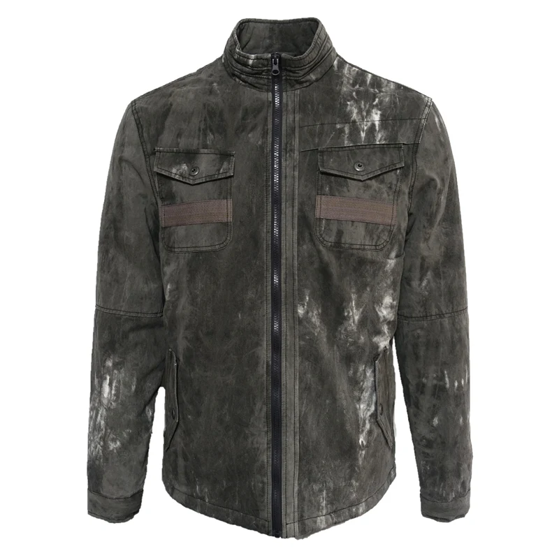 
wholesale custom high quality cheap cotton tie dye vintage men casual jacket jacket 