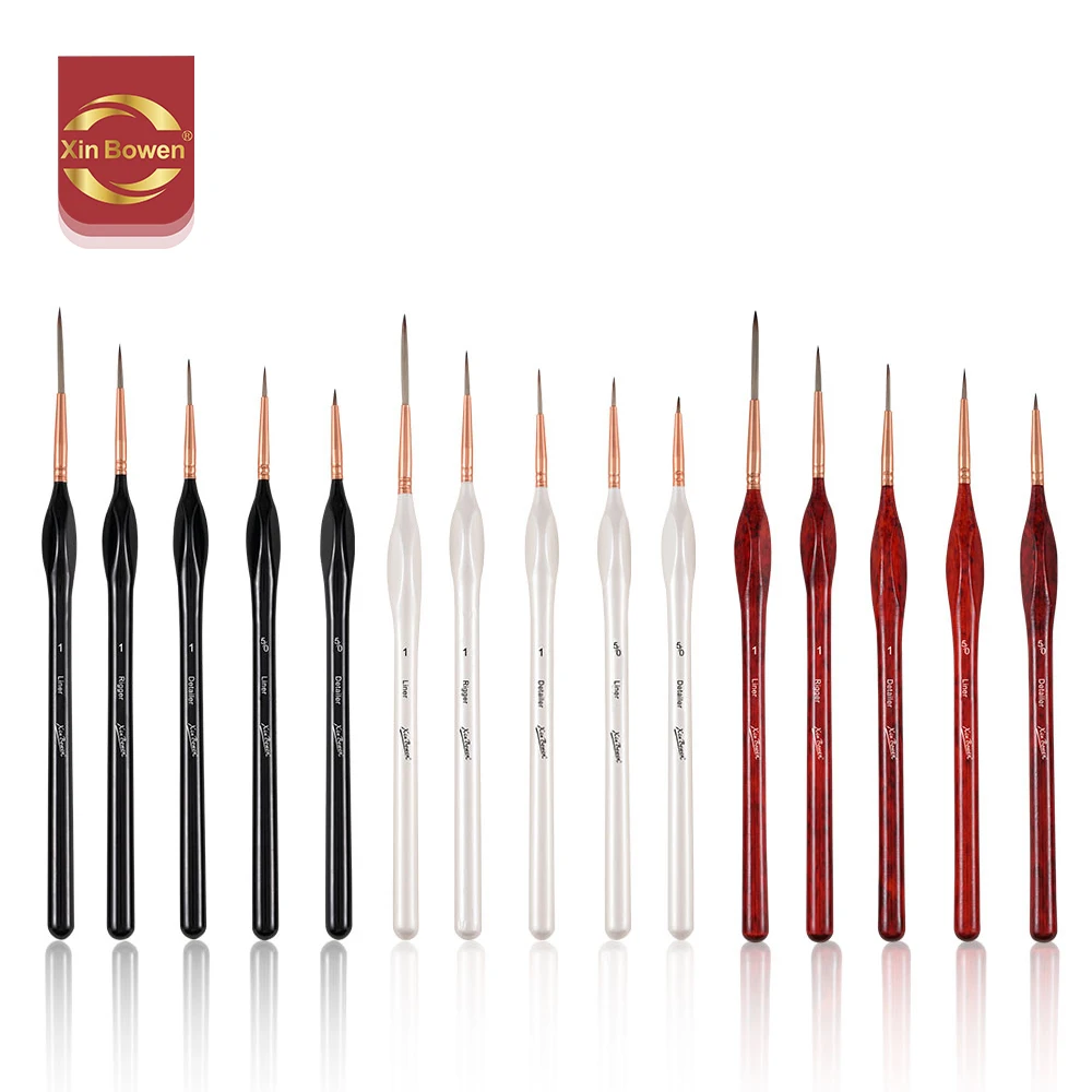 Xin Bowen 5-Pcs Set Multi-Color Option Fine Detail Painting Brush New Packaging Nylon Hair with Aluminum Ferrule Paintbrushes