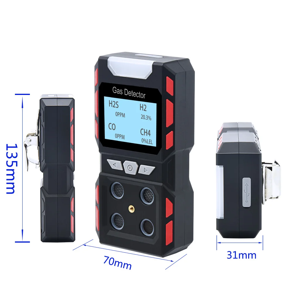 Портативный газоанализатор, тестер утечки газа 4 в 1 с ЖК-дисплеем, 2021