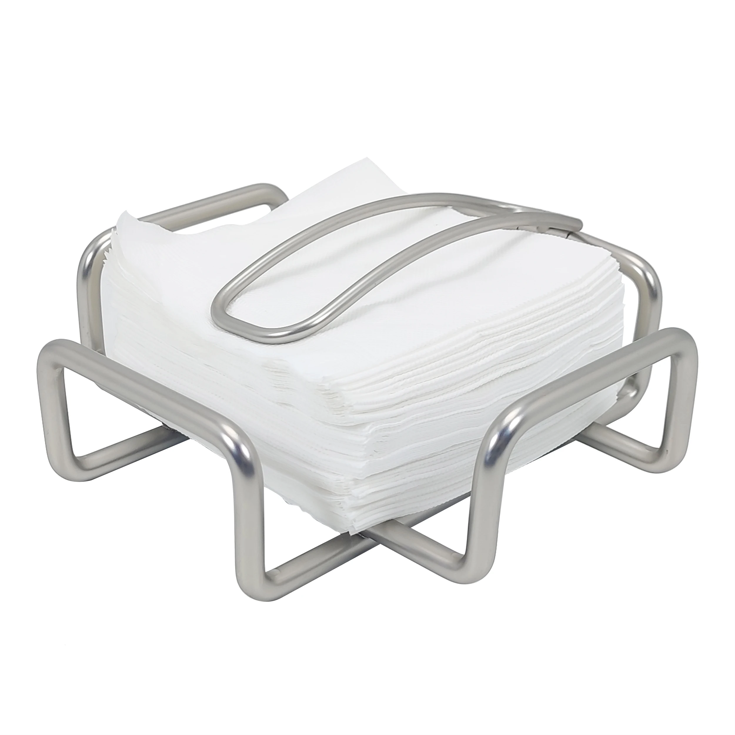 Household Square Metal Iron Wire Kitchen Napkin Tissue Boxes Modern Wire Decorative Metal Napkin Holder for Wedding Table