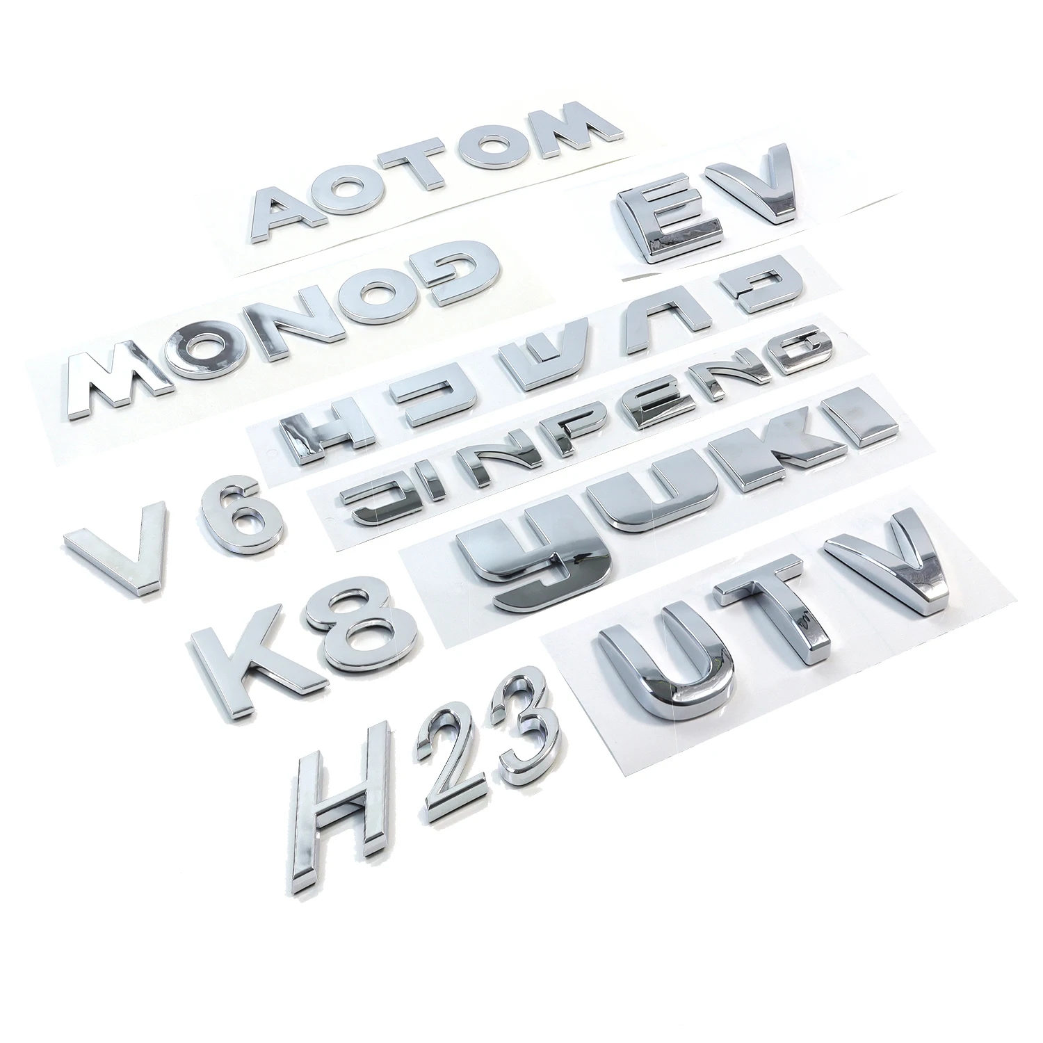 Customized New 3d Chrome Letters Abs Hood Trunk Car Logo Silver Black Design Logo Waterproof Outdoor adhesive 3D car sticker