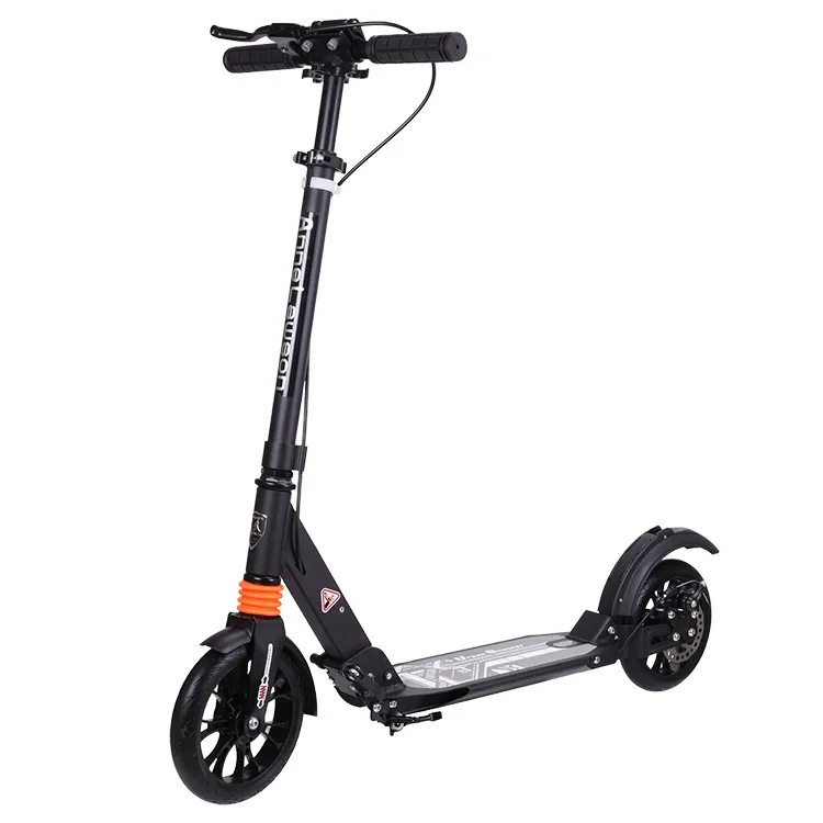 Алюминиевый складной двухколесный скутер для взрослых и детей, дисковый тормоз, пружинный амортизатор