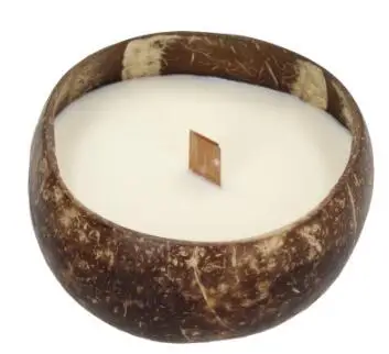 
Wholesale custom coconut shell bowl soy wax scented candles 