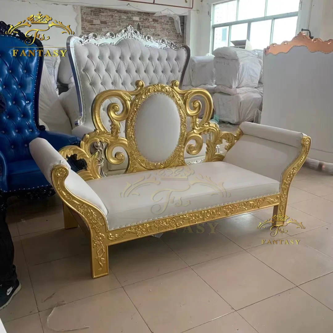 luxury royal king sofa set chaise lounge for wedding hall as bride and groom canape