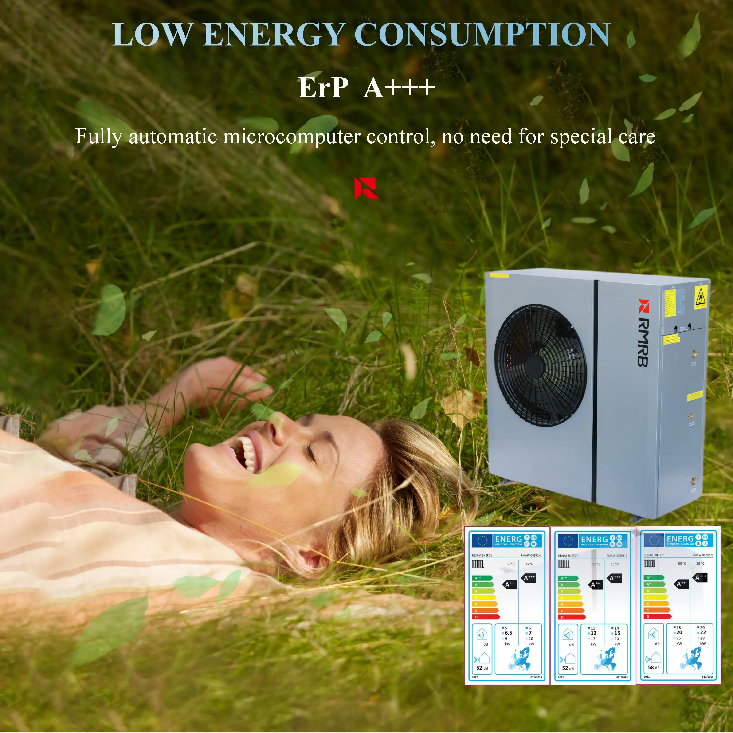 Cheap Prices RMRB New Energy Monoblock 8.2kW Inverter Water Heater Air to Water Heat Pump for Hotel