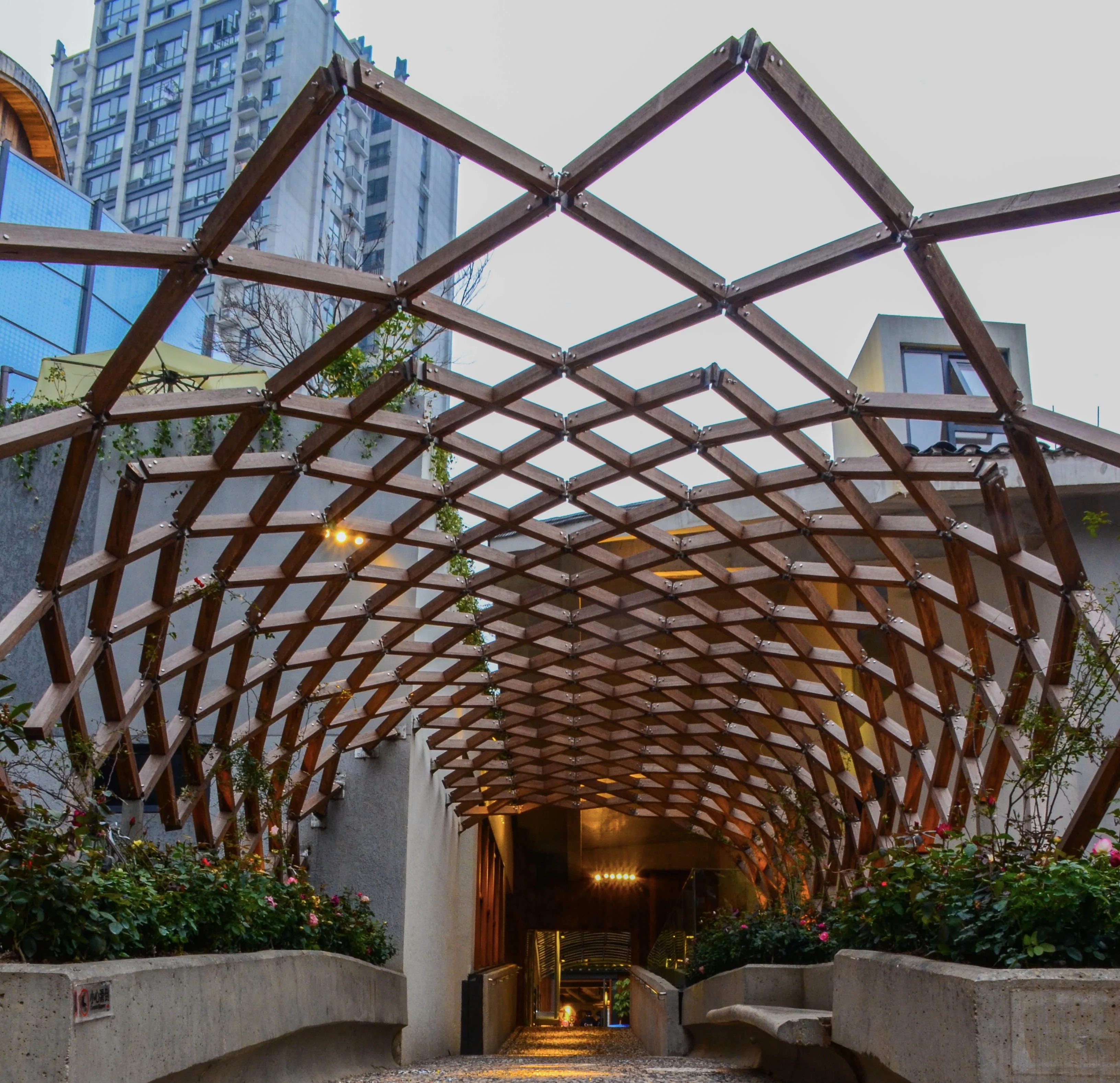 professional manufacturer pergola design fireproof outdoor garden wood  bamboo pergola