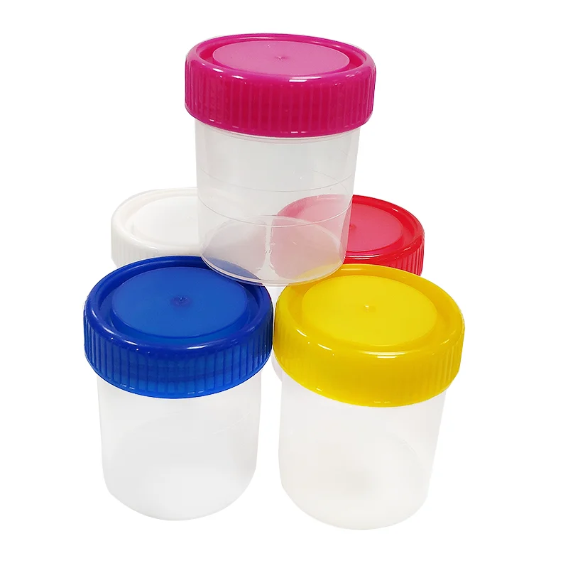 Прямая поставка с фабрики, горячая Распродажа, одноразовая Стерильная чашка для образцов мочи 60 мл, контейнер для сбора мочи