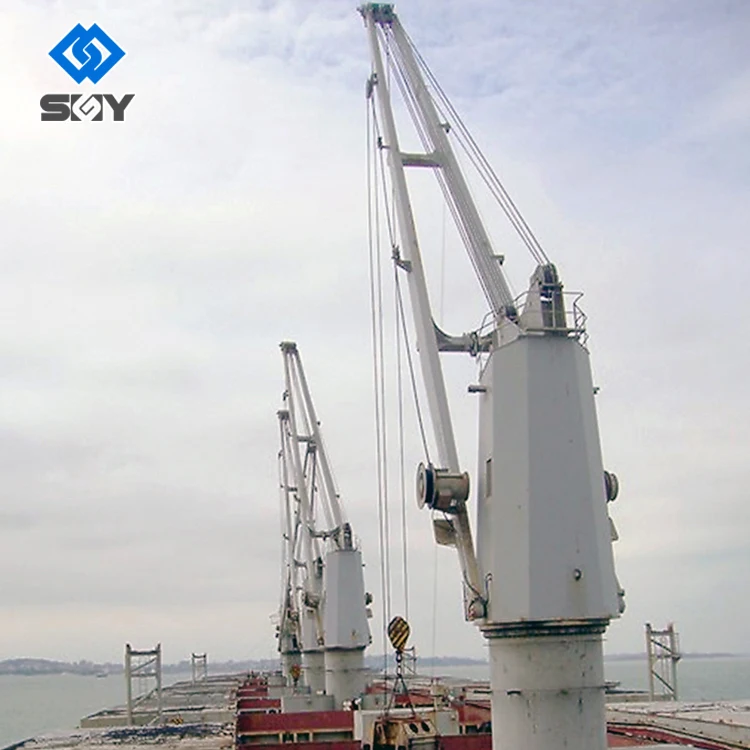 Port Container Lift 30t 35t 40t Cargo Boom Crane Wire Rope Slewing Offshore Crane